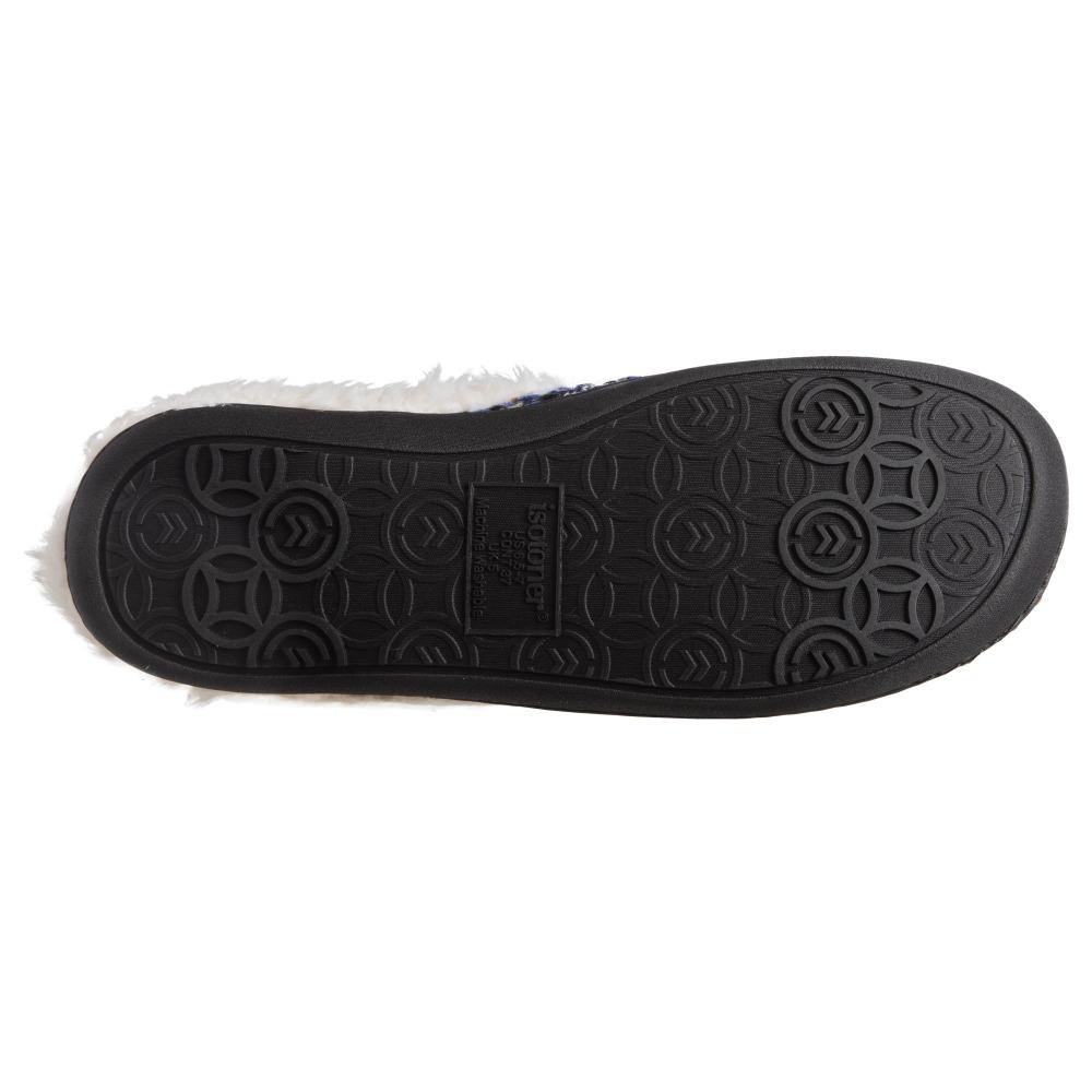 Women's Tweed Kaitlyn Hoodback Slippers in Steele Blue Bottom Sole Tread