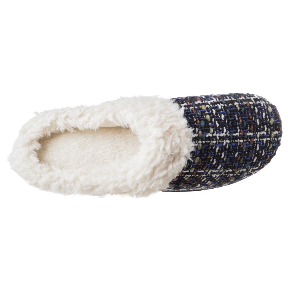 Women's Tweed Kaitlyn Hoodback Slippers in Steele Blue Inside Top View