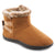 Women's Microsuede Addie Boot Slippers with Bow in Cognac Right Angled View