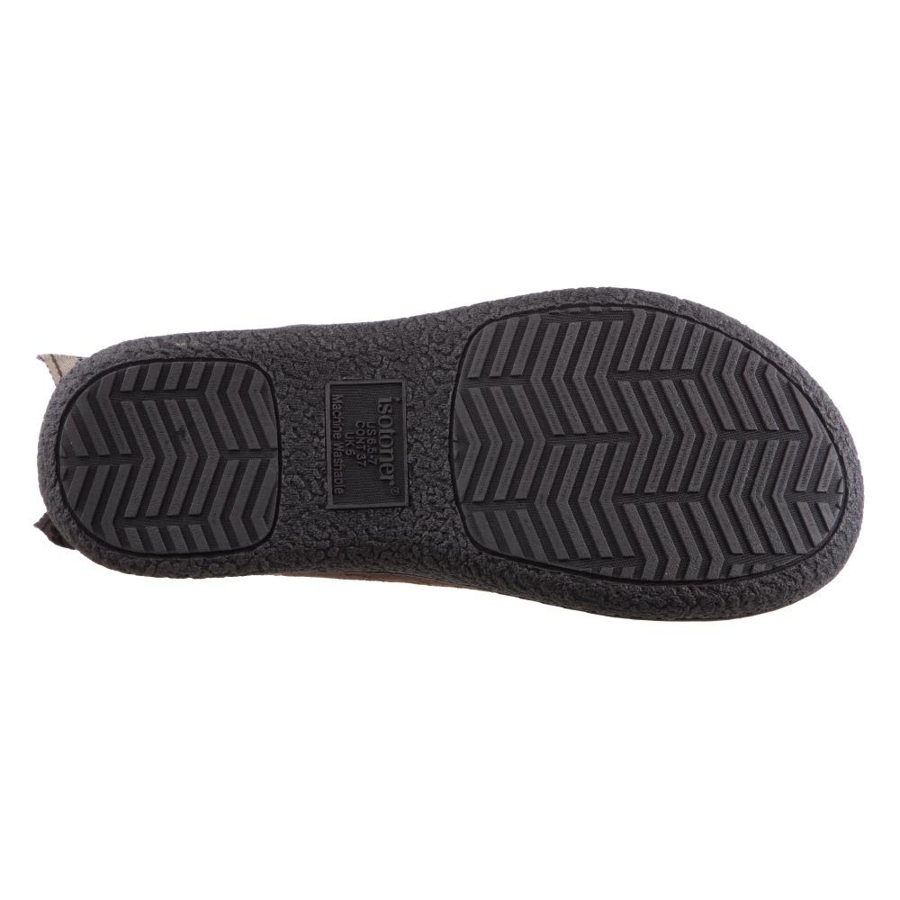 Women's Microsuede Addie Boot Slippers with Bow in Dark Chocolate Bottom Sole Tread