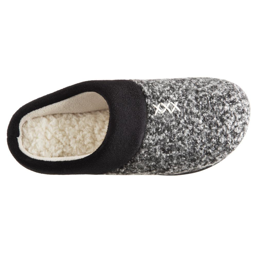 Women's Heathered Knit Jessie Hoodback Slippers Dark Charcoal Heathered Inside Top View