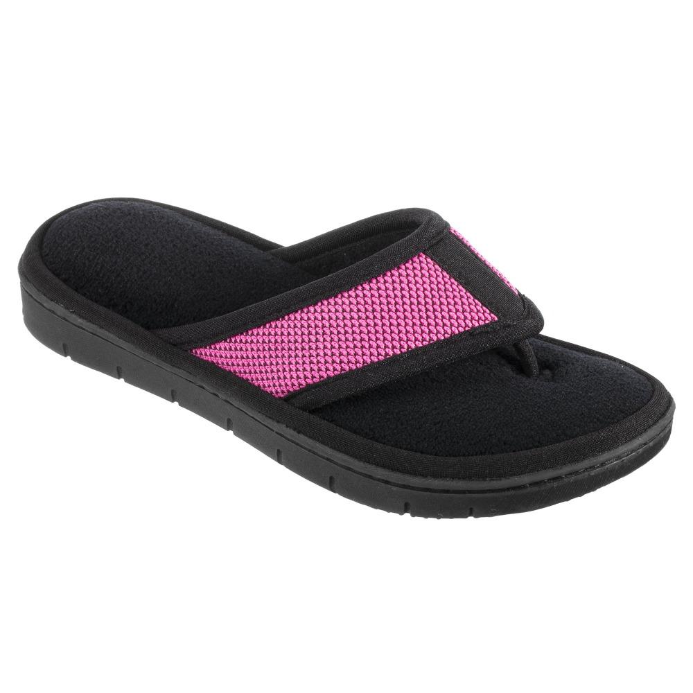 Women's Scout Mesh Thong Slippers in Strawberry Bright Pink Right Angled View