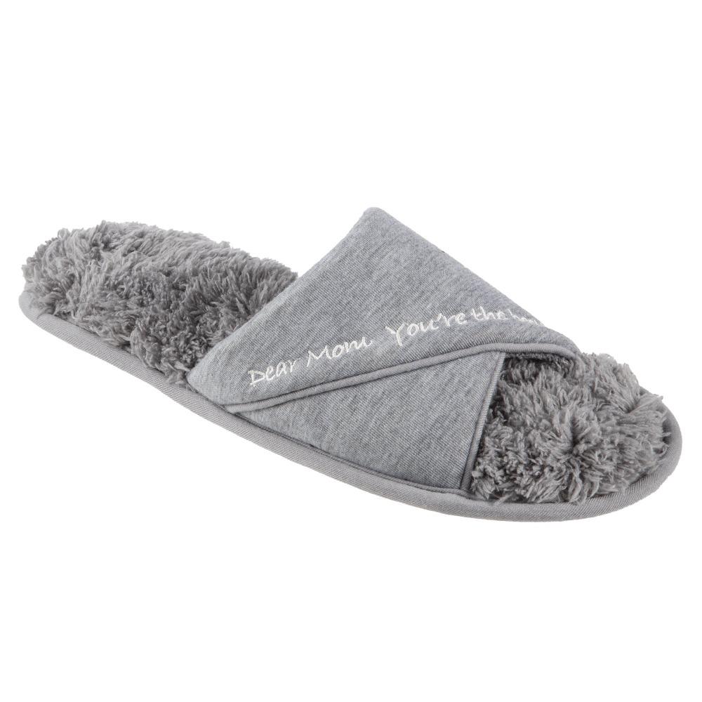 Women's Mother's Day Slide Slippers Ash Grey Quarter View