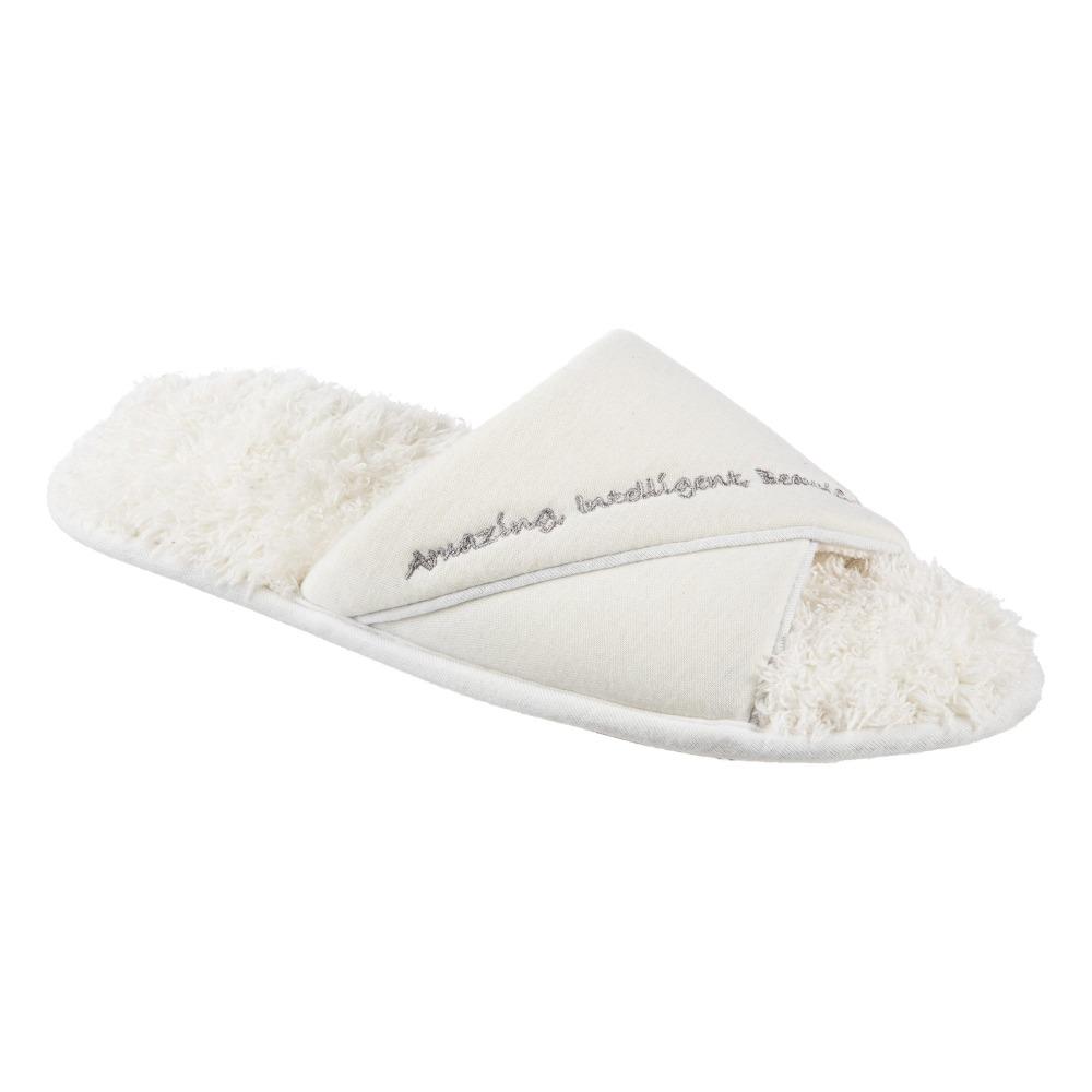 Women's Mother's Day Slide Slippers Ewe (White) Quarter View