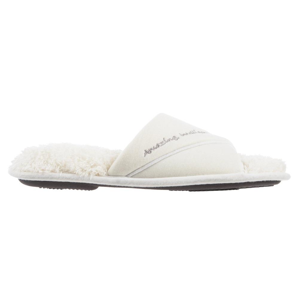 Women's Mother's Day Slide Slippers Ewe (White) Profile View