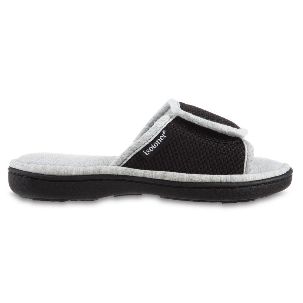 Women's Adjustable Slide Slippers in Black Profile
