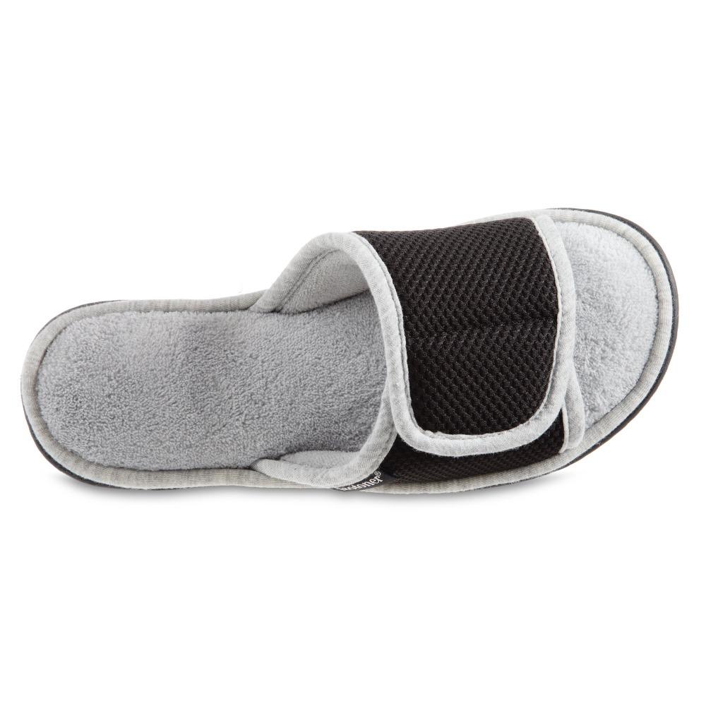 Women's Adjustable Slide Slippers in Black Inside Top View