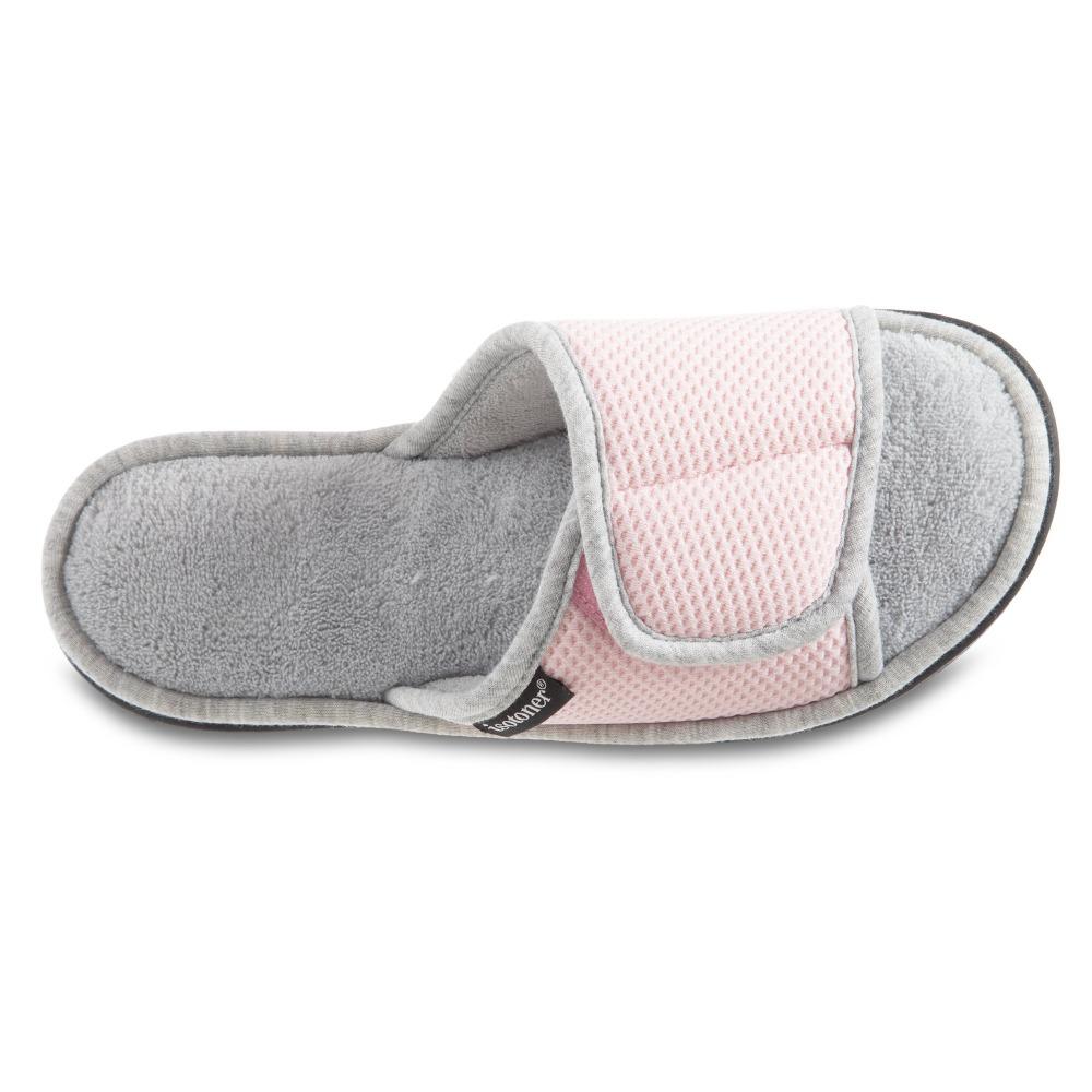 Women's Adjustable Slide Slippers in Peony Pink Inside Top View