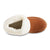 Women's Microsuede Noela Boot Slippers in Cognac with White Faux Fur Cuff Inside Top View