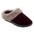 Women’s Velour Sabrine Hoodback Slippers in Henna Maroon Right Angled View