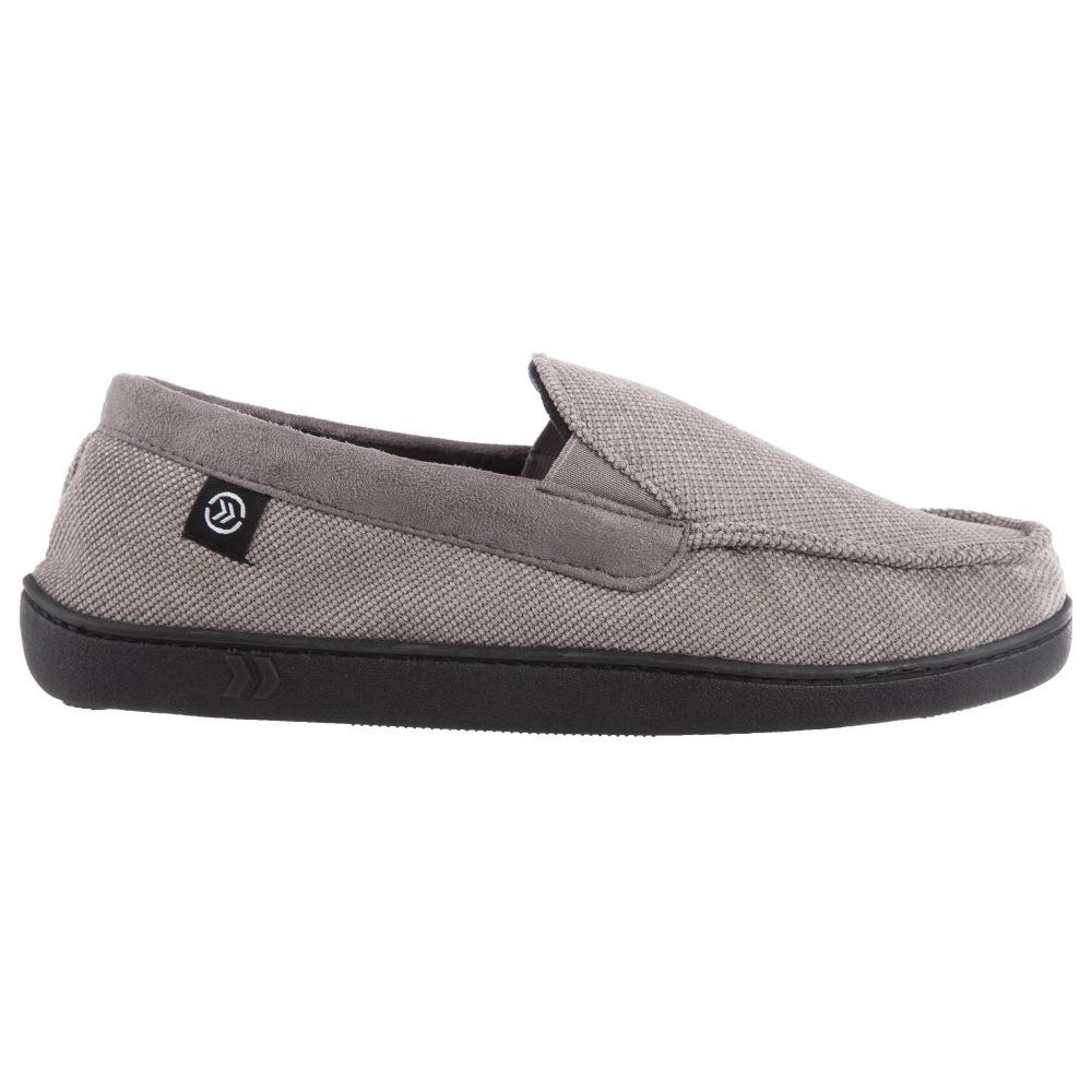 Men's Diamond Corduroy Moccasin Slippers Ash Profile View