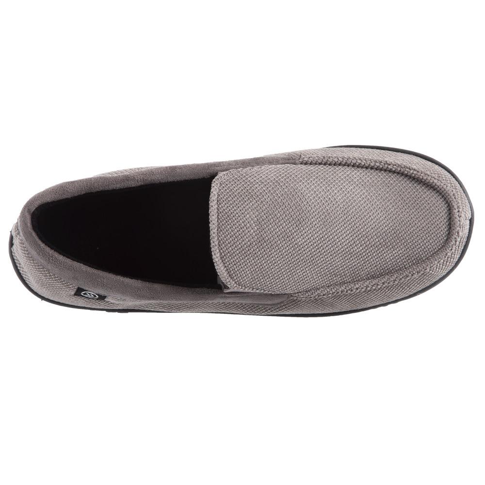 Men's Diamond Corduroy Moccasin Slippers in Ash (Grey) Top View