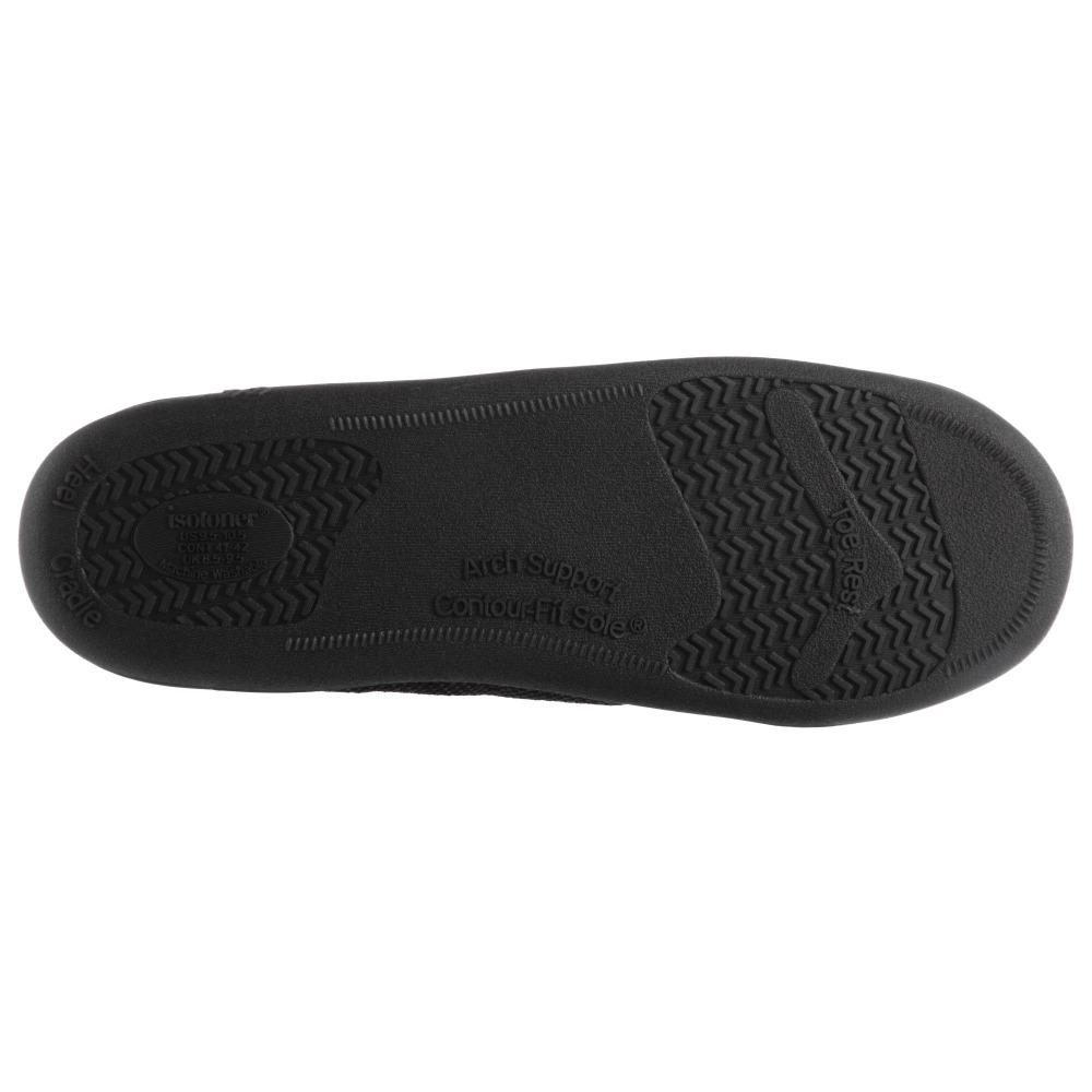 Men's Diamond Corduroy Moccasin Slippers in Black Sole View