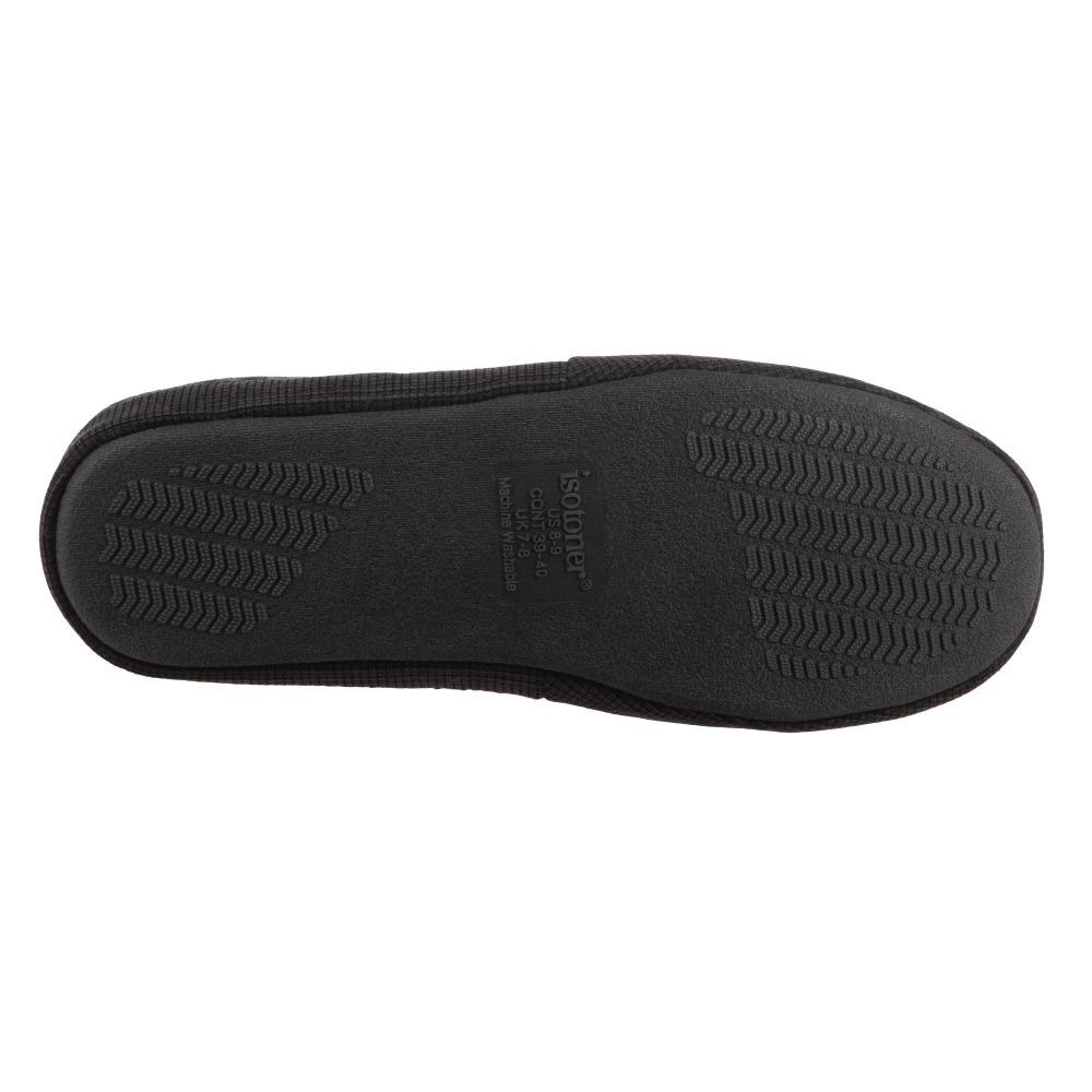 Men's Plaid Liam Closed Back Slippers in Black (Plaid pattern) Bottom Sole Tread
