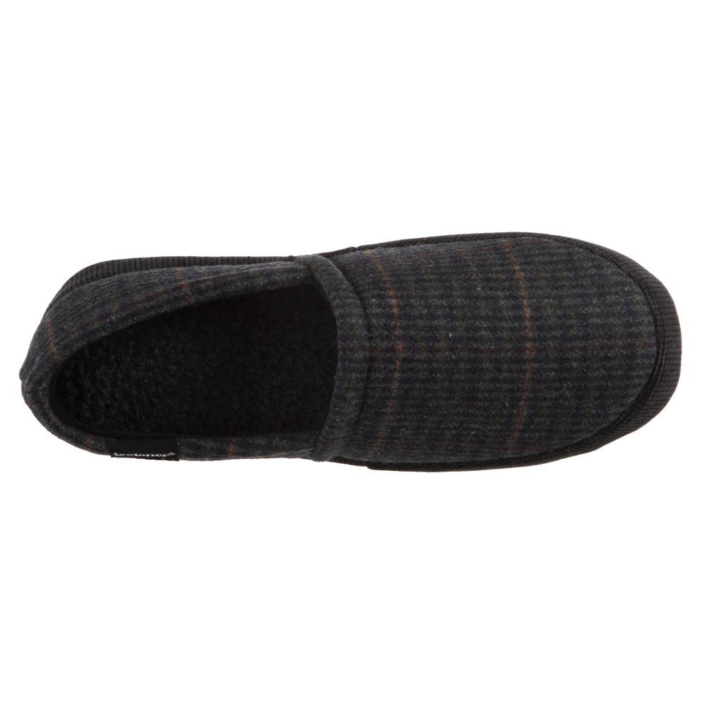 Men's Plaid Liam Closed Back Slippers in Black (Plaid pattern) Inside Top View
