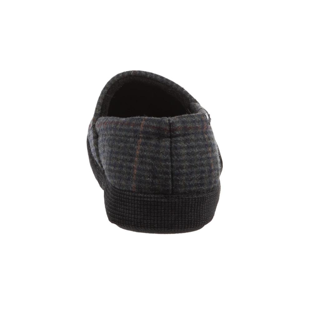 Men's Plaid Liam Closed Back Slippers in Black (Plaid pattern) Back Heel