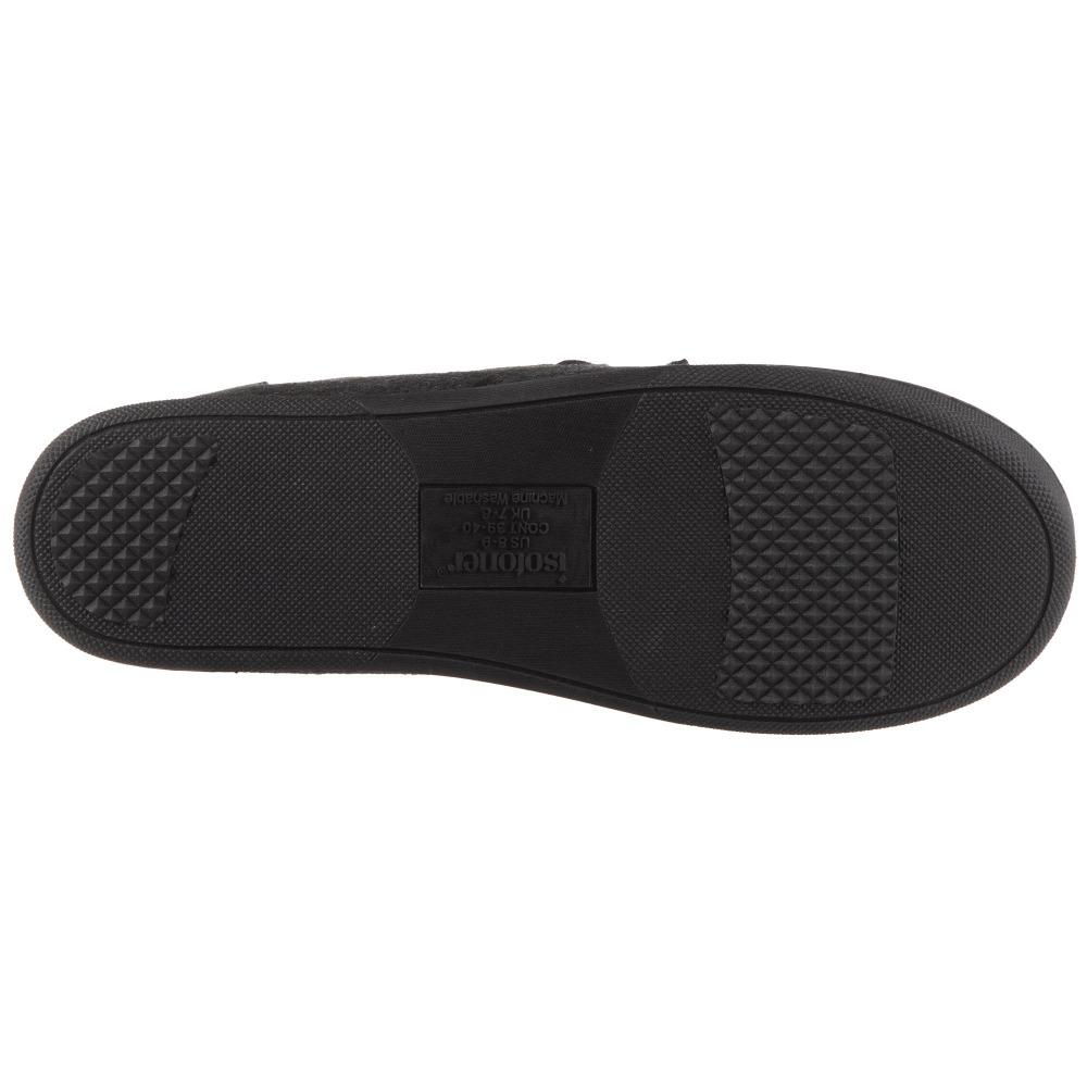 Men's Faux Wool Blake Moccasin Slippers in Dark Charcoal Heather Sole View