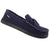 Men's Faux Wool Blake Moccasin Slippers in Navy Blue