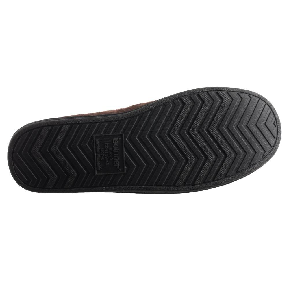 Men's Faux Woolen Grady Hoodback Slippers in Dark Chocolate Bottom Sole Tread