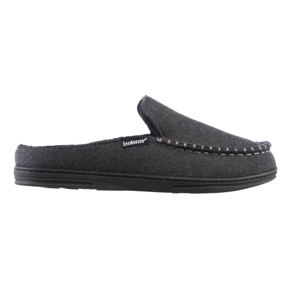 Men's Faux Woolen Grady Hoodback Slippers in Dark Charcoal Heather Profile
