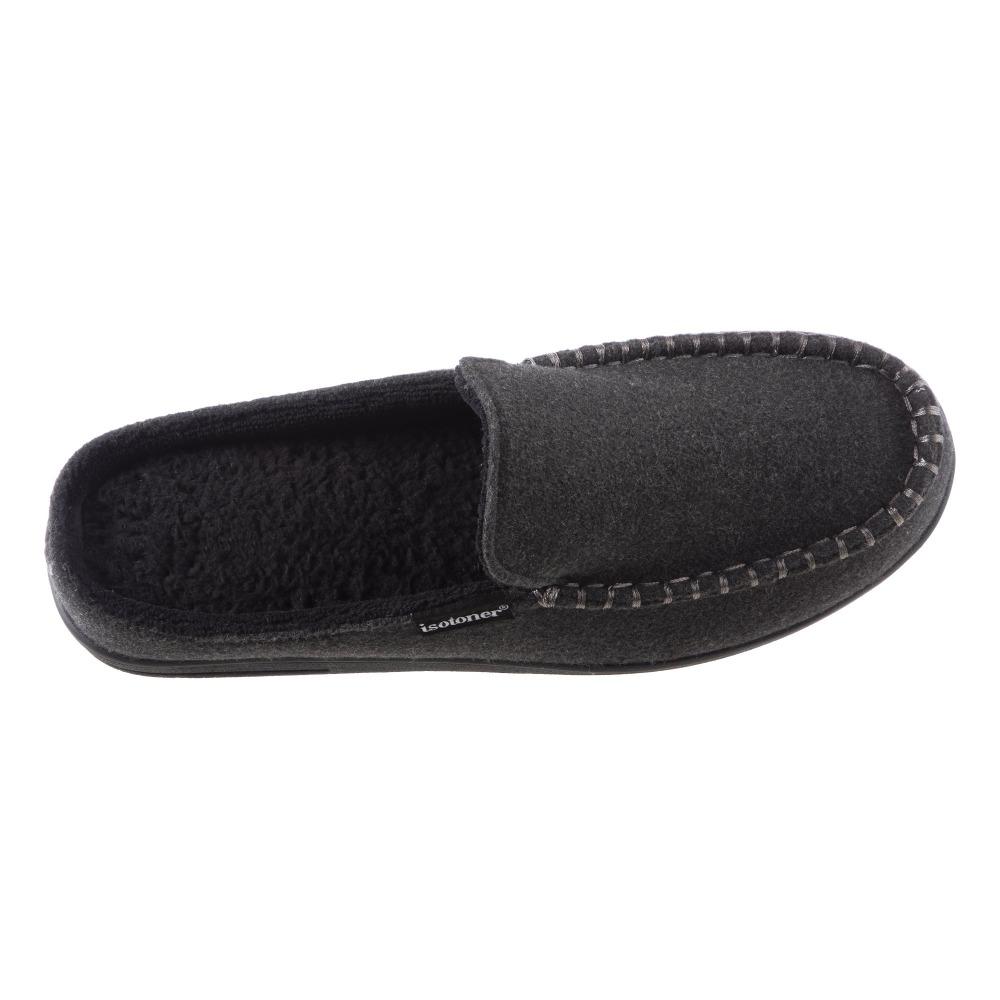 Men's Faux Woolen Grady Hoodback Slippers Dark Charcoal Heather Top View