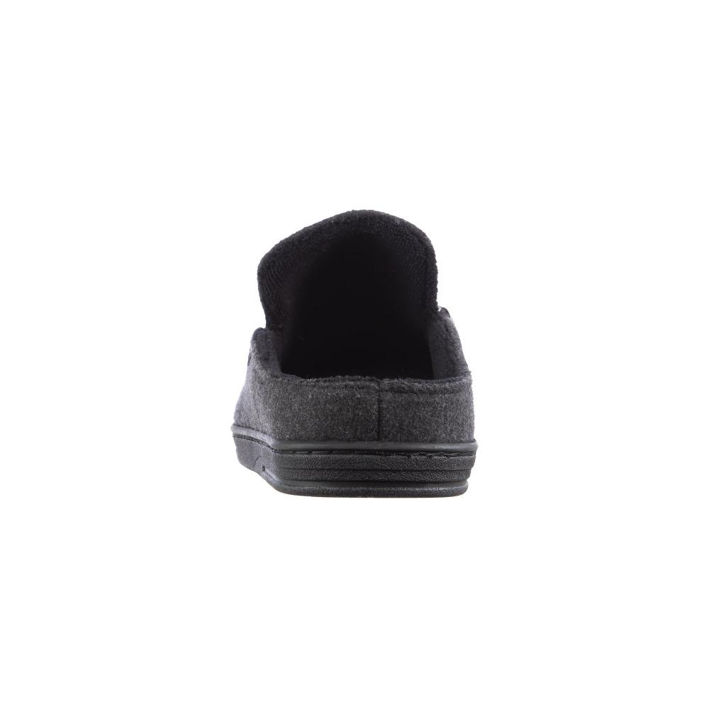 Men's Faux Woolen Grady Hoodback Slippers Dark Charcoal Heather Heel View