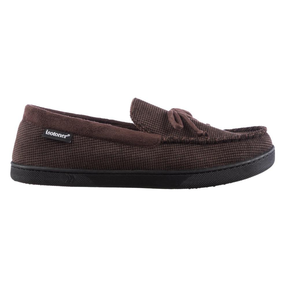 Men's Mini Box Cord Luke Moccasin with Lacing in Dark Chocolate Side Profile