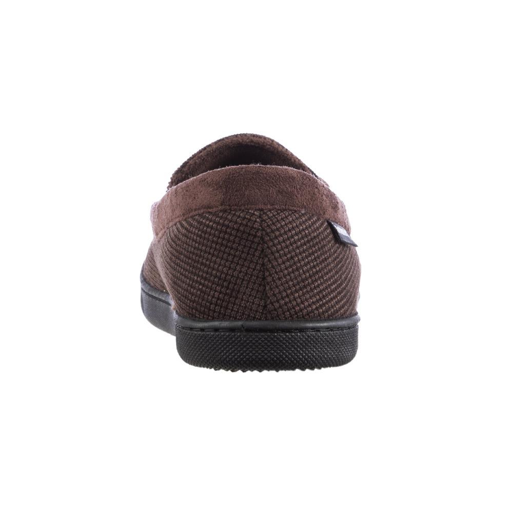 Men's Mini Box Cord Luke Moccasin with Lacing in Dark Chocolate Back Heel