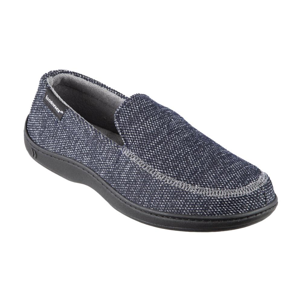 Men's Javier Mesh Closed Back Slippers in Navy Blue Right Angled View