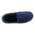 Men's Microterry and Waffle Travis Moccasin Slippers in Navy Blue Inside Top View