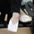 Girl's Satin Pearl Ballerina Slippers in Pale Pink on Model