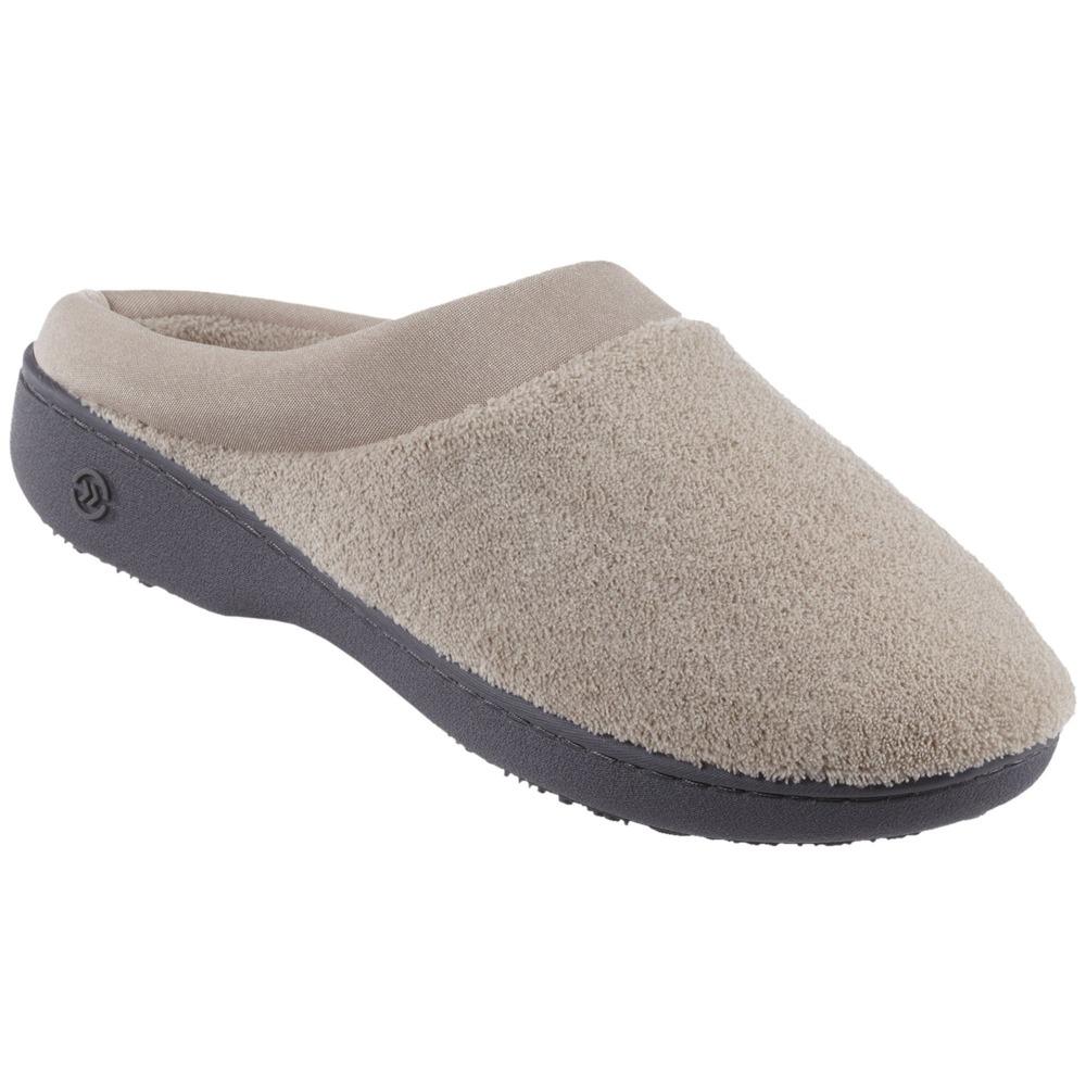 Signature Women's Matte Satin Hoodback Slippers in Stone Right Side View