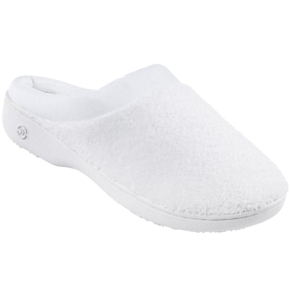 Signature Women's Matte Satin Hoodback Slippers in White Right Side View