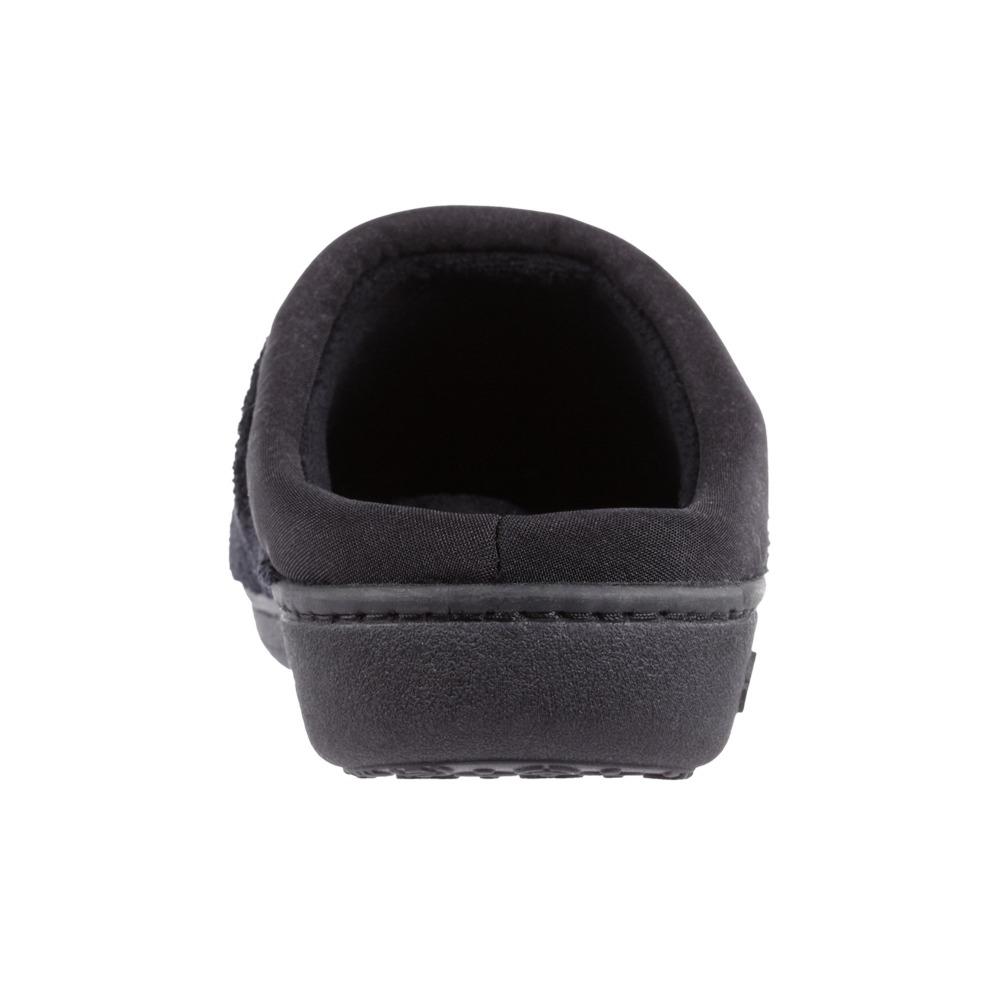 Signature Women's Matte Satin Hoodback Slippers in Black Back Heel