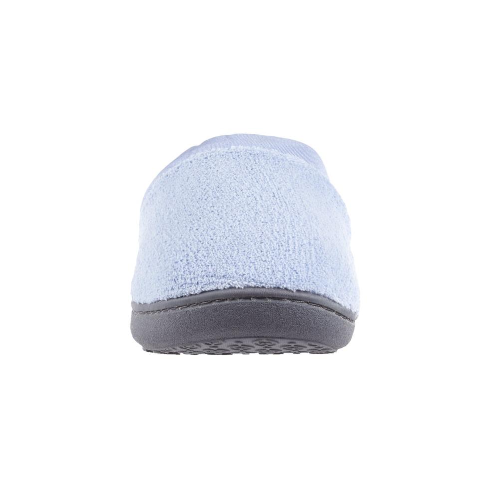 Signature Women's Matte Satin Hoodback Slippers in Blue Moon Front Toe View