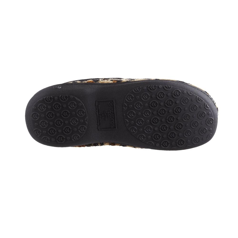 Signature Women's Matte Satin Hoodback Slippers in Cheetah Bottom Sole Tread