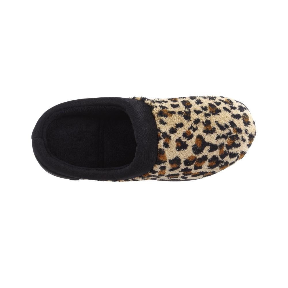 Signature Women's Matte Satin Hoodback Slippers in Cheetah Inside Top View