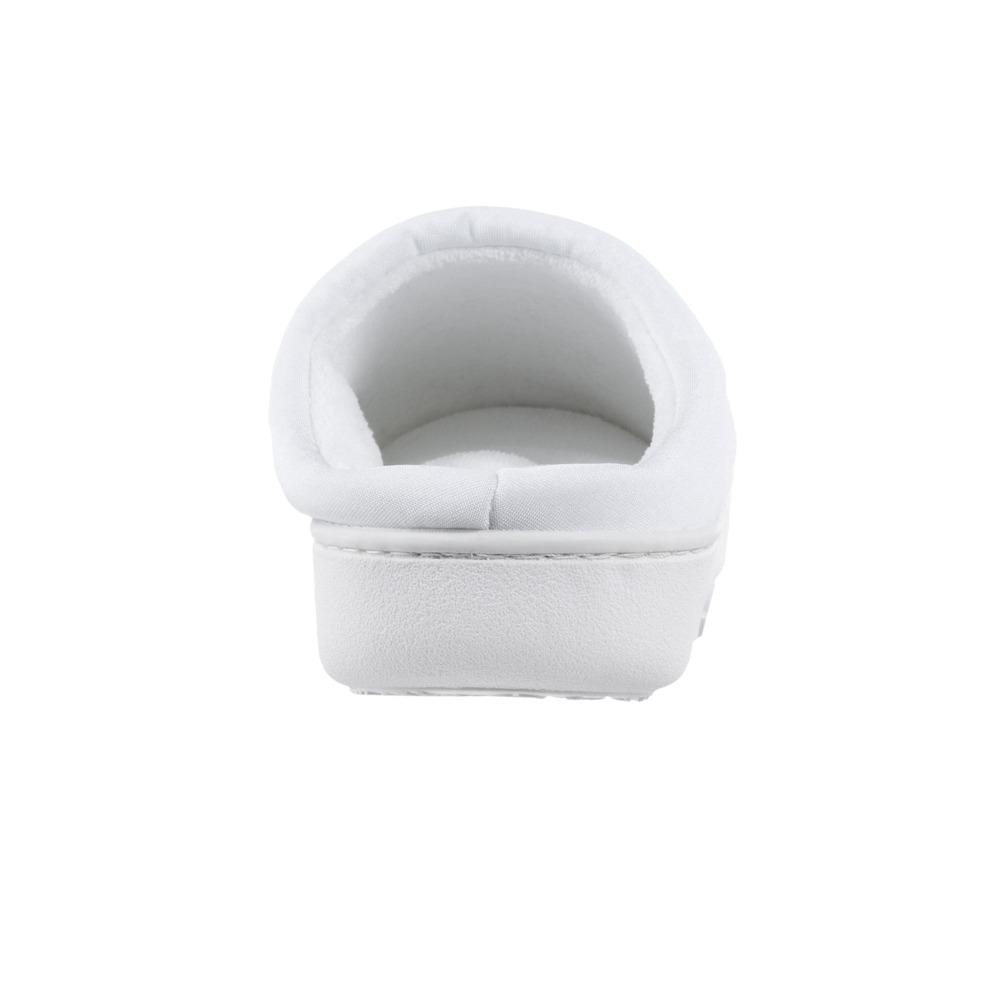 Signature Women's Matte Satin Hoodback Slippers in White Back Heel