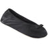 Satin Ballerina Slipper in Black angled view
