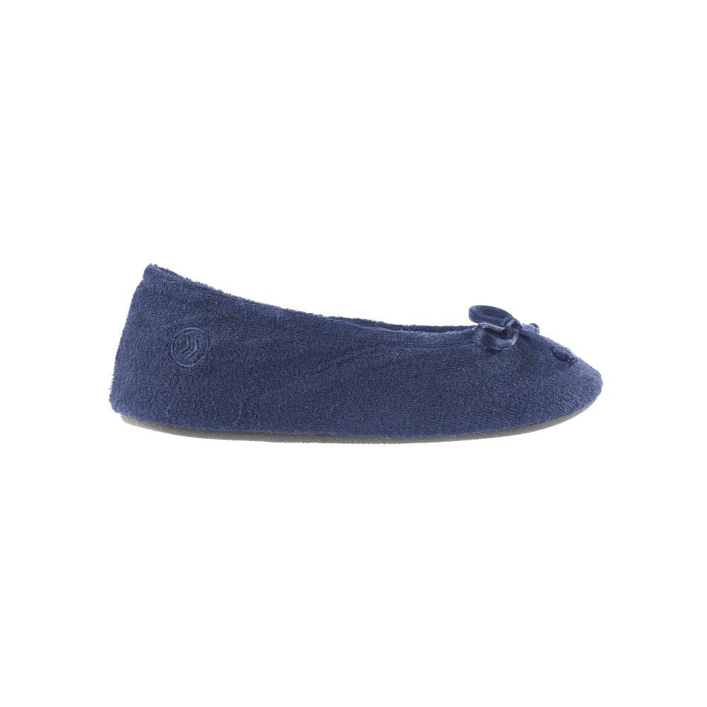 Signature Women's Terry Ballerina Slippers in Navy Profile