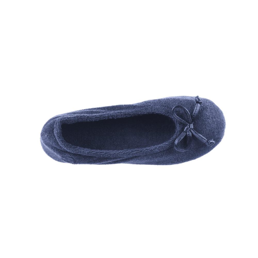 Signature Women's Terry Ballerina Slippers in Navy Inside Top View