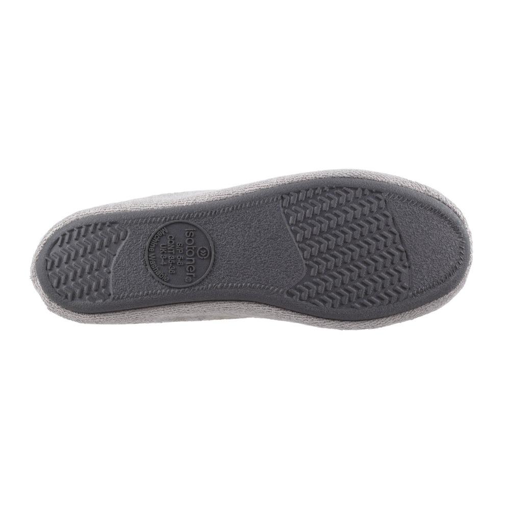 Signature Women's Terry Ballerina Slippers in Stone Bottom Sole View