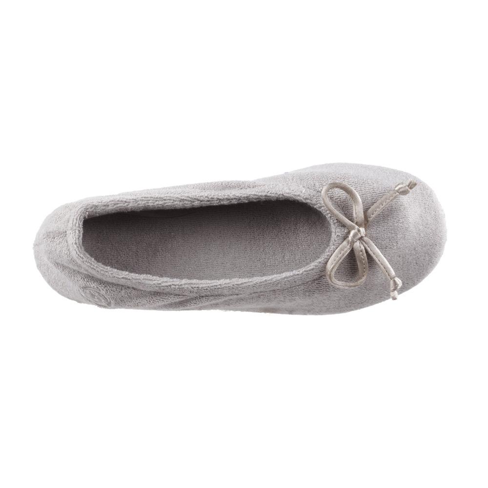 Signature Women's Terry Ballerina Slippers in Stone Inside Top View