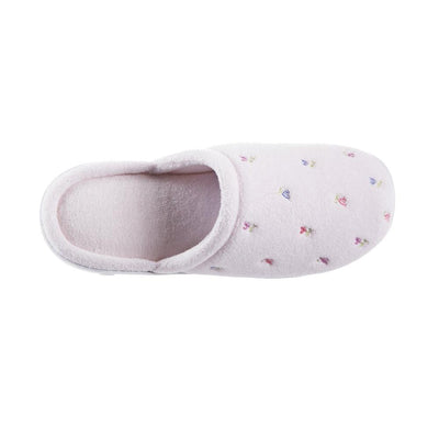 Signature Women's Embroidered Floral Terry Clog Slippers Periwinkle 2