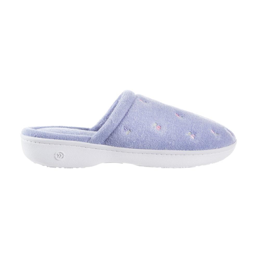 Signature Women's Embroidered Floral Terry Clog Slippers Petal Pink 12