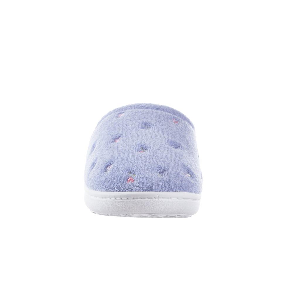 Signature Women's Embroidered Floral Terry Clog Slippers White 15