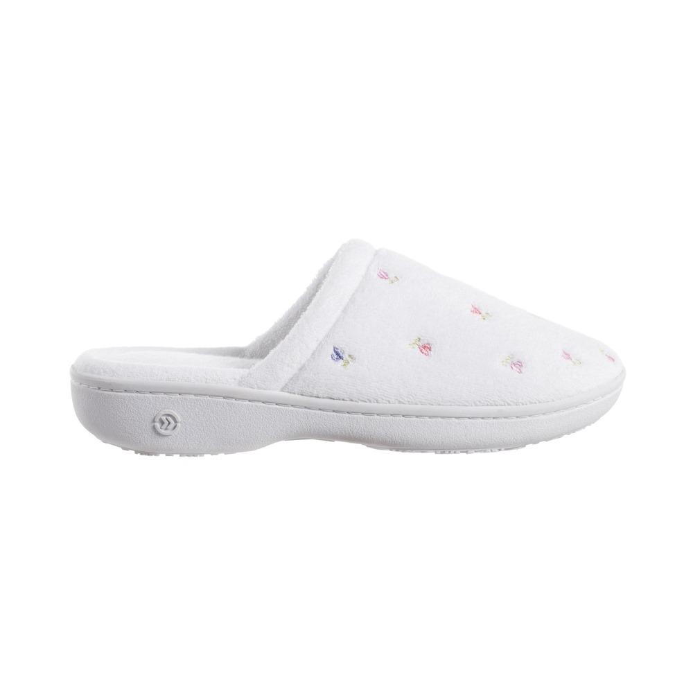 Signature Women's Embroidered Floral Terry Clog Slippers Heather 17