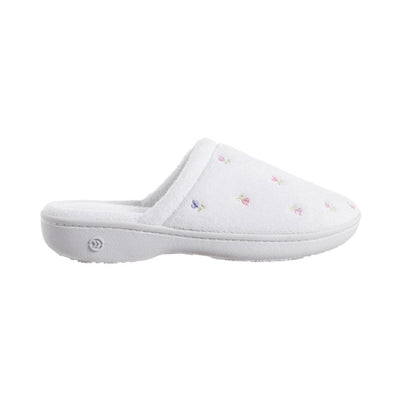 Signature Women's Embroidered Floral Terry Clog Slippers Heather 17