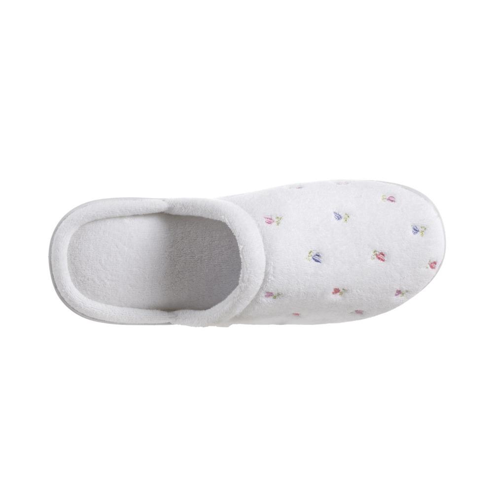 Signature Women's Embroidered Floral Terry Clog Slippers Petal Pink 16