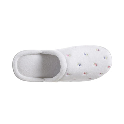 Signature Women's Embroidered Floral Terry Clog Slippers Petal Pink 16